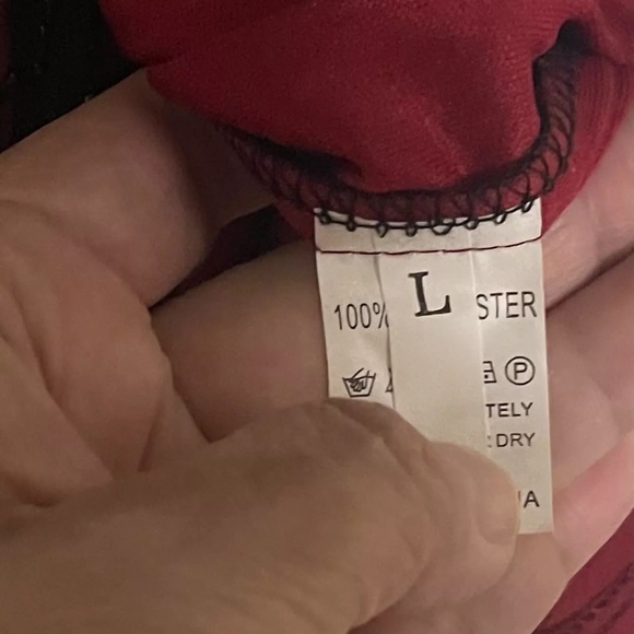 Vampy Gothic Maxi Dress- Black Mesh and Sequins over Red lining w/ Tassels LARGE - Picture 13 of 14